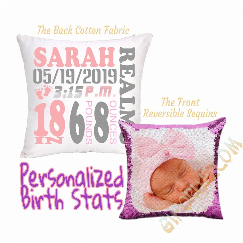 Unique Custom Photo Gift Birth Stats For Newbron Baby - Click Image to Close